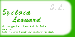 szilvia leonard business card